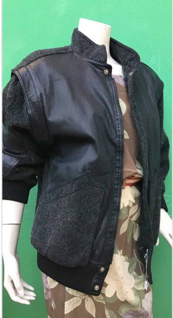 Bomber GUCCI LAINE CUIR Rare veste Gucci vintage Cuir Laine vintage Gucci Bomber vintage Gucci Bomber en cuir et laine noir Etsy Canada