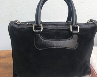 f/1 GUCCI VINTAGE BAG| Rare Gucci Vintage Leather| fashion vintage Handbag| Gucci vintage trunk| Black leather luxury Top case