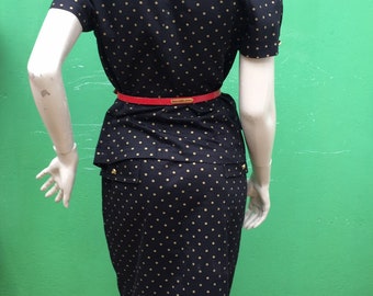 VINTAGE GENNY by Versace | Then two-piece set| Polka dot Mini skirt and short-sleeved jacket set| Fashion vintage set | Genny see you then Sep