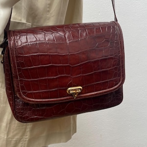 VALENTINO GARAVANI schoudertas | Tas van leer met krokodillenprint | Tas van reliëfleder | Valentino Garavani schoudertas | Valentino voor verzamelaars afbeelding 4