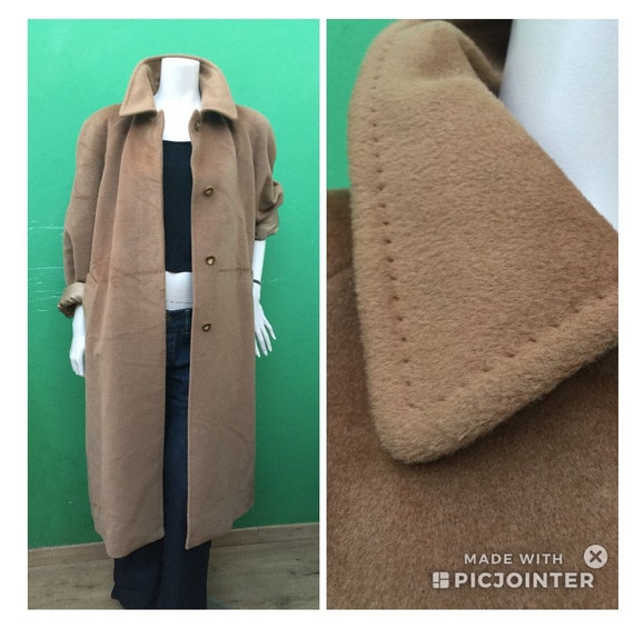 CAMEL VINTAGE COAT Virgin Wool Coat Coat Made in I