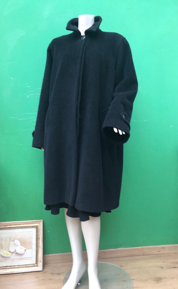 MARINA RINALDI-COAT | Black Cashmere Coat | Marin… - image 2