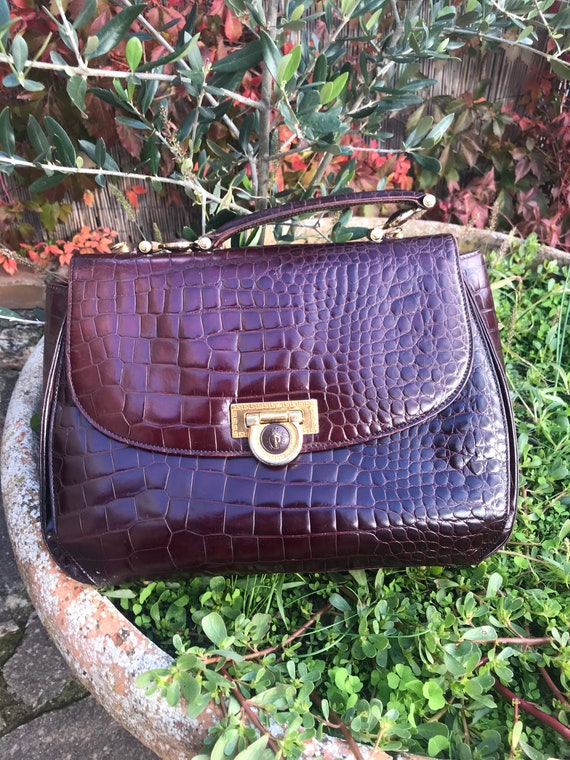 RARE VINTAGE VERSACE leather bag| Versace Printed