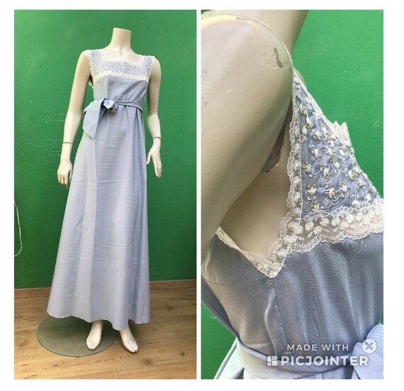 HAND EMBROIDERED NIGHT Shirt Light Blue night shir