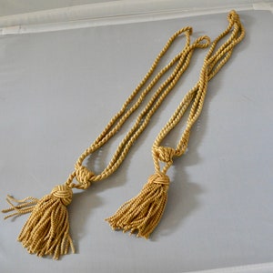 Pair of Vintage Golden Curtain Tie Backs.