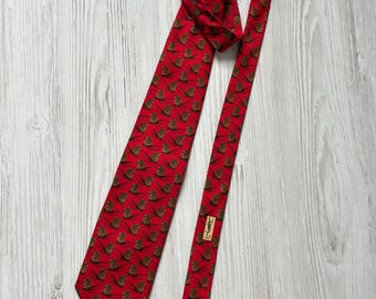 YSL Yves Saint Laurent Paris Tie Silk Seta Seide Red Multicolor Color Italy Neckties Vintage
