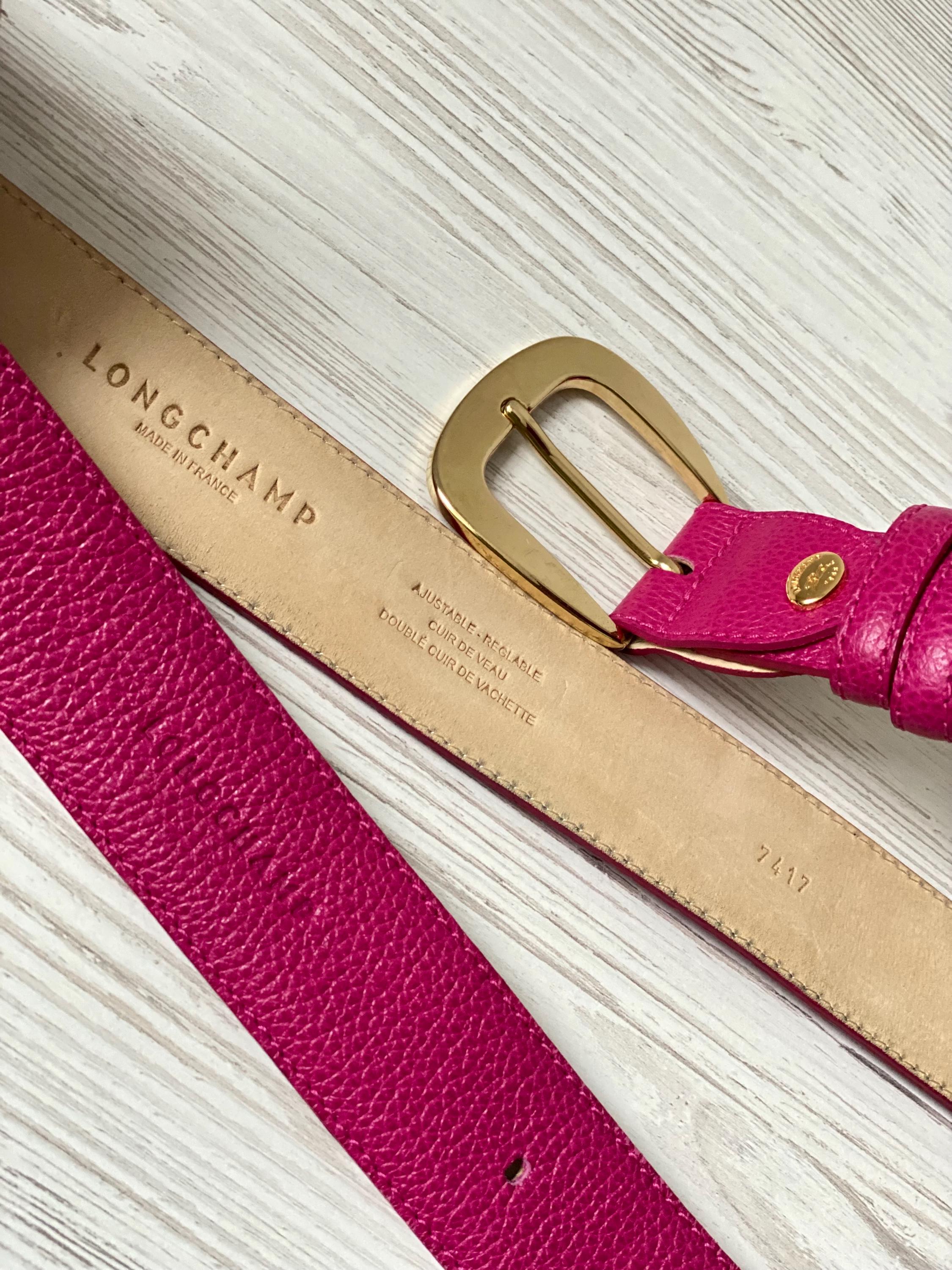 LONGCHAMP Paris 3D Ladies Belt Genuine Leather Free Size 