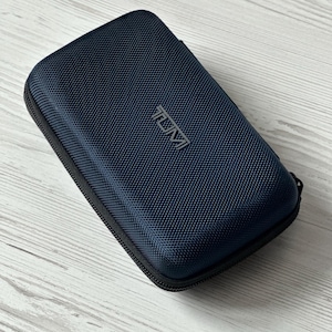 Étui rigide de voyage TUMI for Delta, organisateur de beauté cosmétique de luxe, couleur bleu marine, vintage, neuf