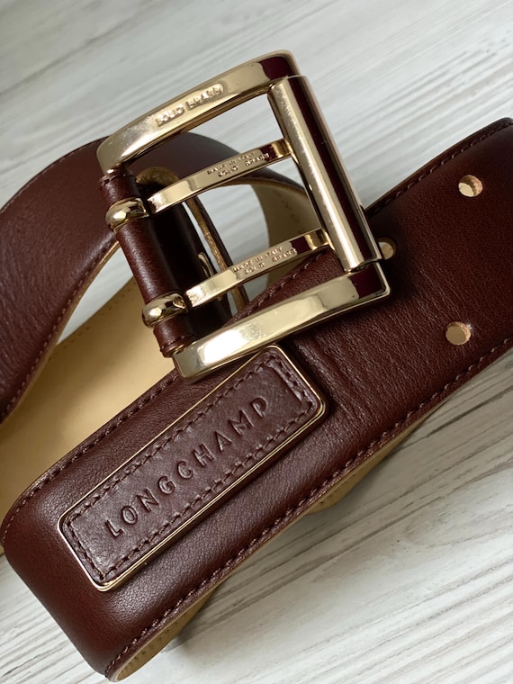 LONGCHAMP Paris 3D Ladies Belt Genuine Leather Free Size 