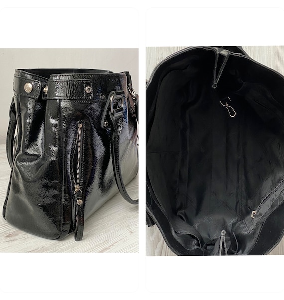 Longchamp Paris patent genuine leather Bag Tote l… - image 6