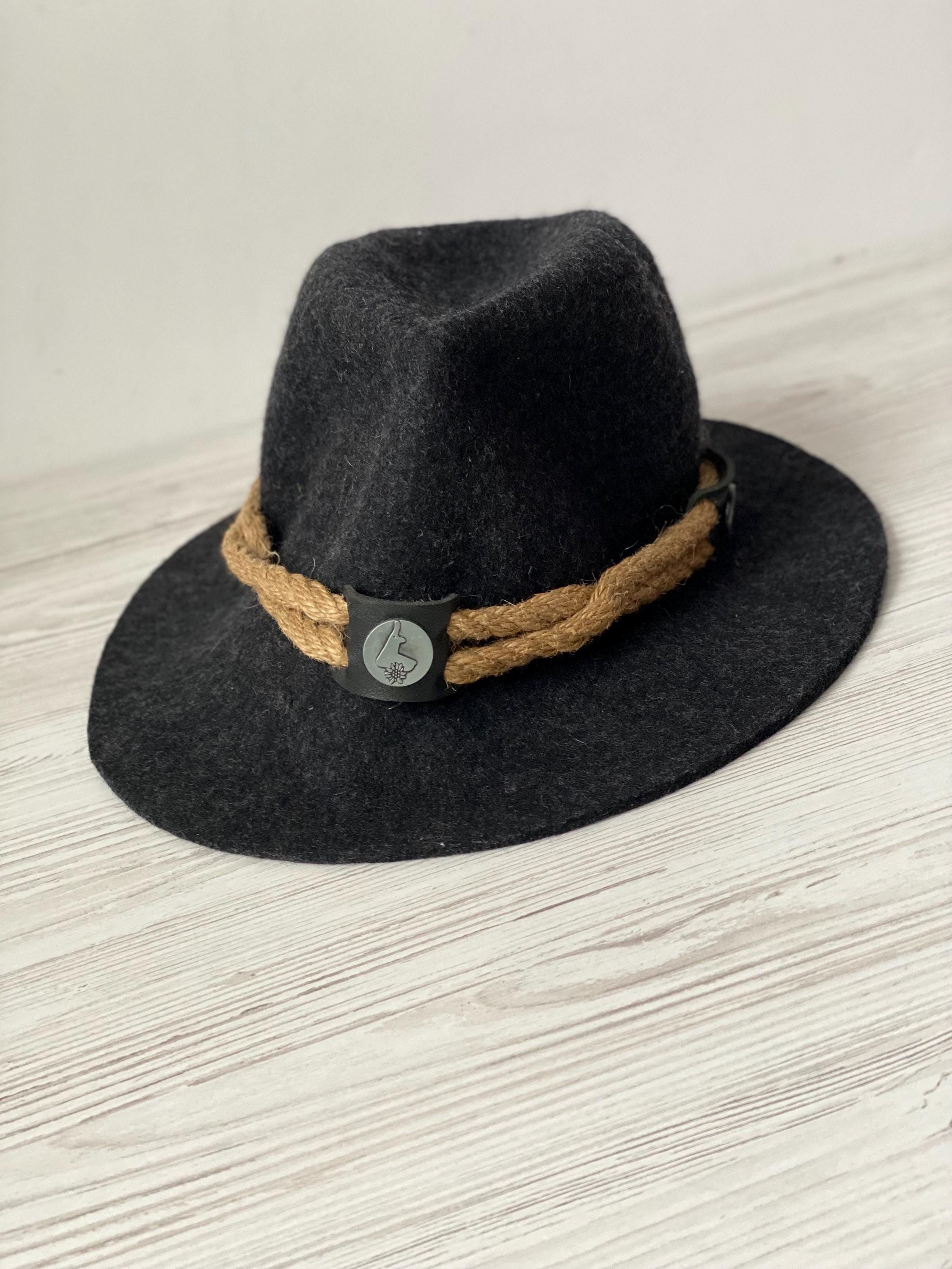 KITZO Alpen Australia Hat Wool Black Color Size 54 Retro Vintage