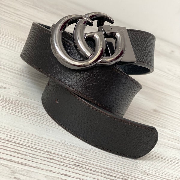 GUCCI GG Reversible Belt 480199 Brown Black Genuine Leather vintage