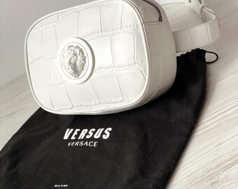 Gianni Versace Milano Versus Belt Bag Genuine Leather Italy Croc