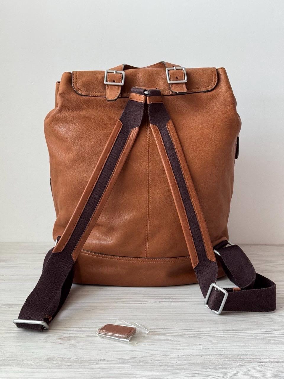 TUMI X Ducati Backpack With Patches Genuine Leather Brown Color