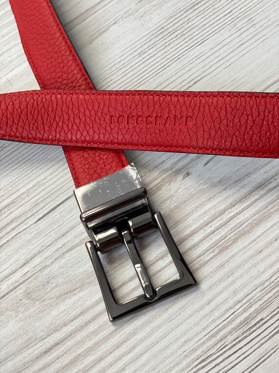 Longchamp Red and Silver Leather Belt Longchamp | Accessories | Longchamp Red And Silver Leather  main image 4