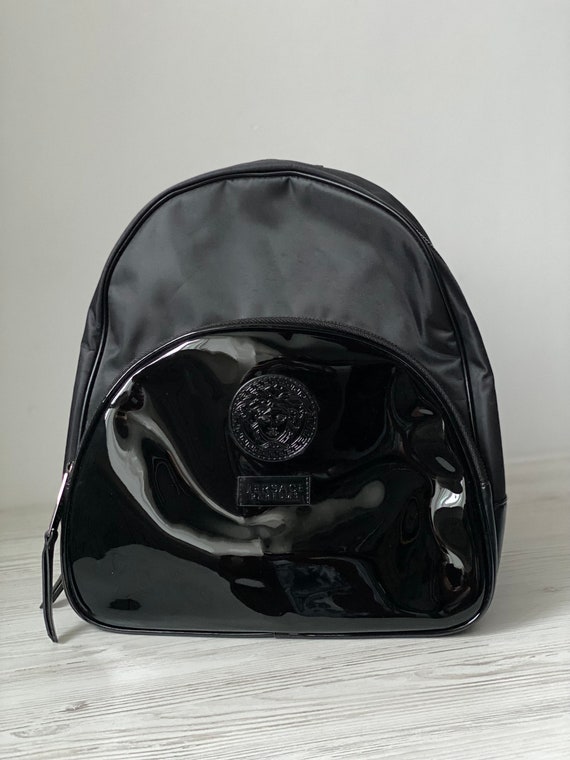 Versace Parfums Backpack Nylon Bag Black Color - Etsy