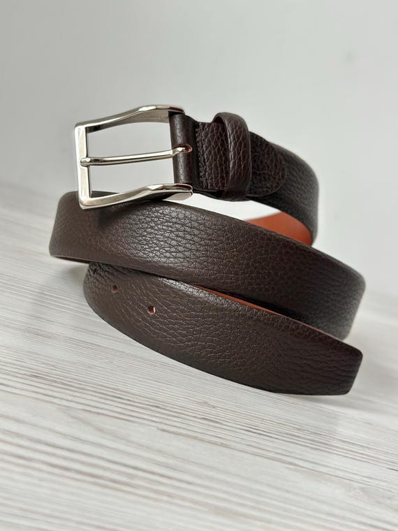 CANALI Classic Belt Soft Genuine Leather Brown Color Unisex  display picture 1