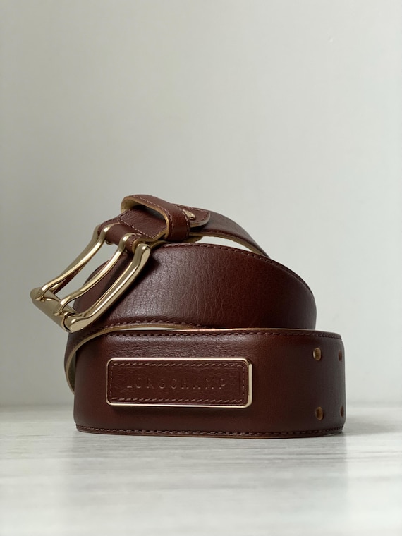 Ceinture LONGCHAMP Paris 3D pour femme en cuir véritable Taille
