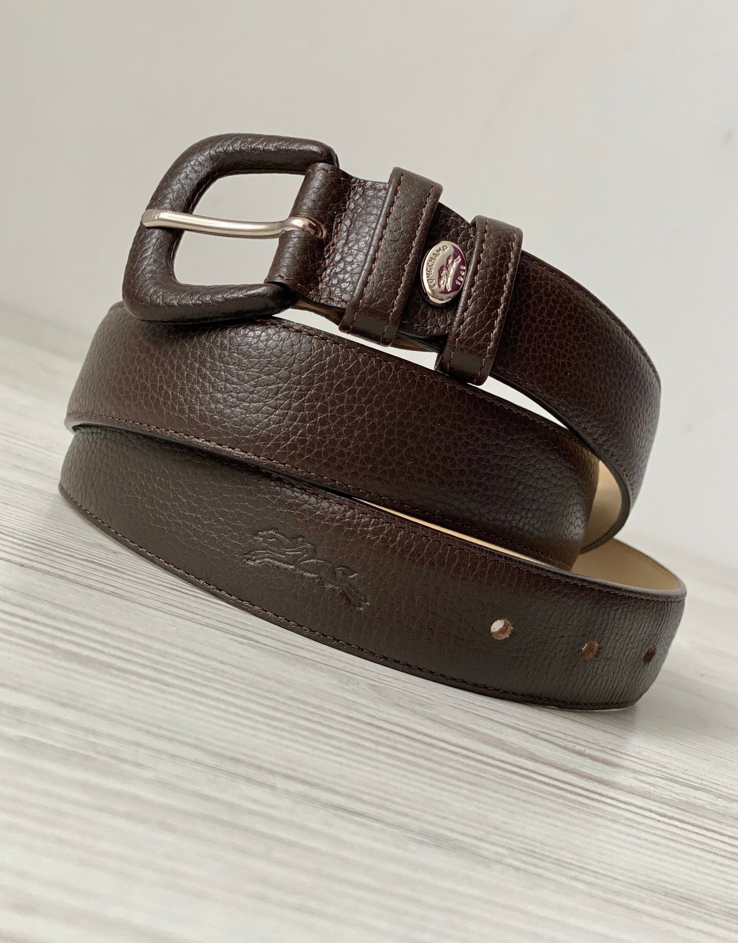 LONGCHAMP Paris Belt 8310 Genuine Leather Made in France Woman Man