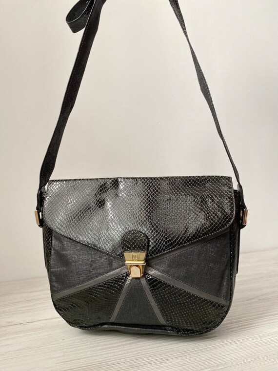 ブルーノマリ BRUNOMAGLI 2WAYバッグ 濃紺 型押し革