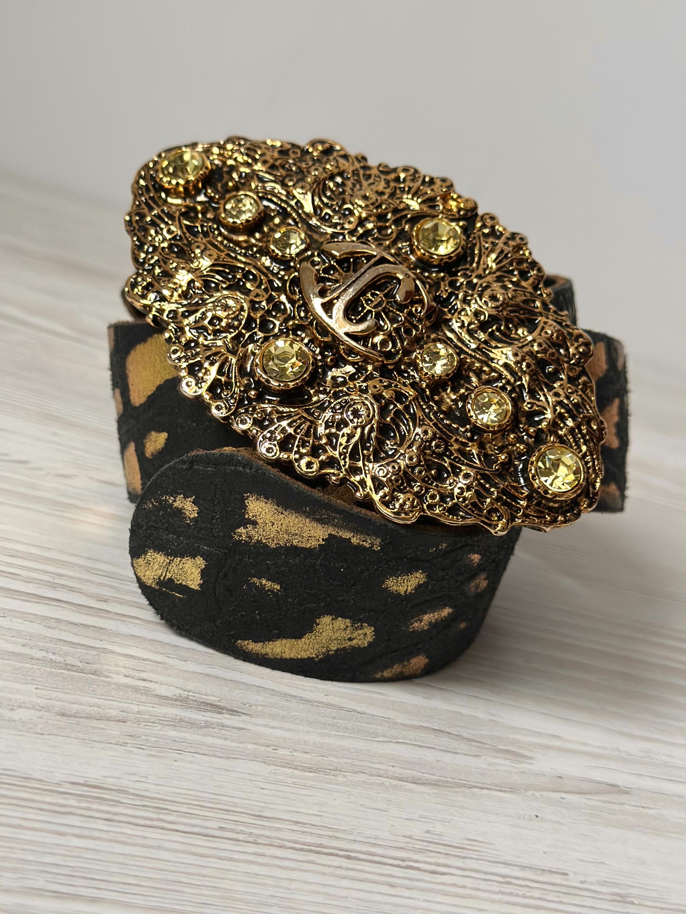 Just Cavalli Genuine Leather black and yellow belt; Size: 100 il_fullxfull.6616514990_tfhm.jpg main image 4