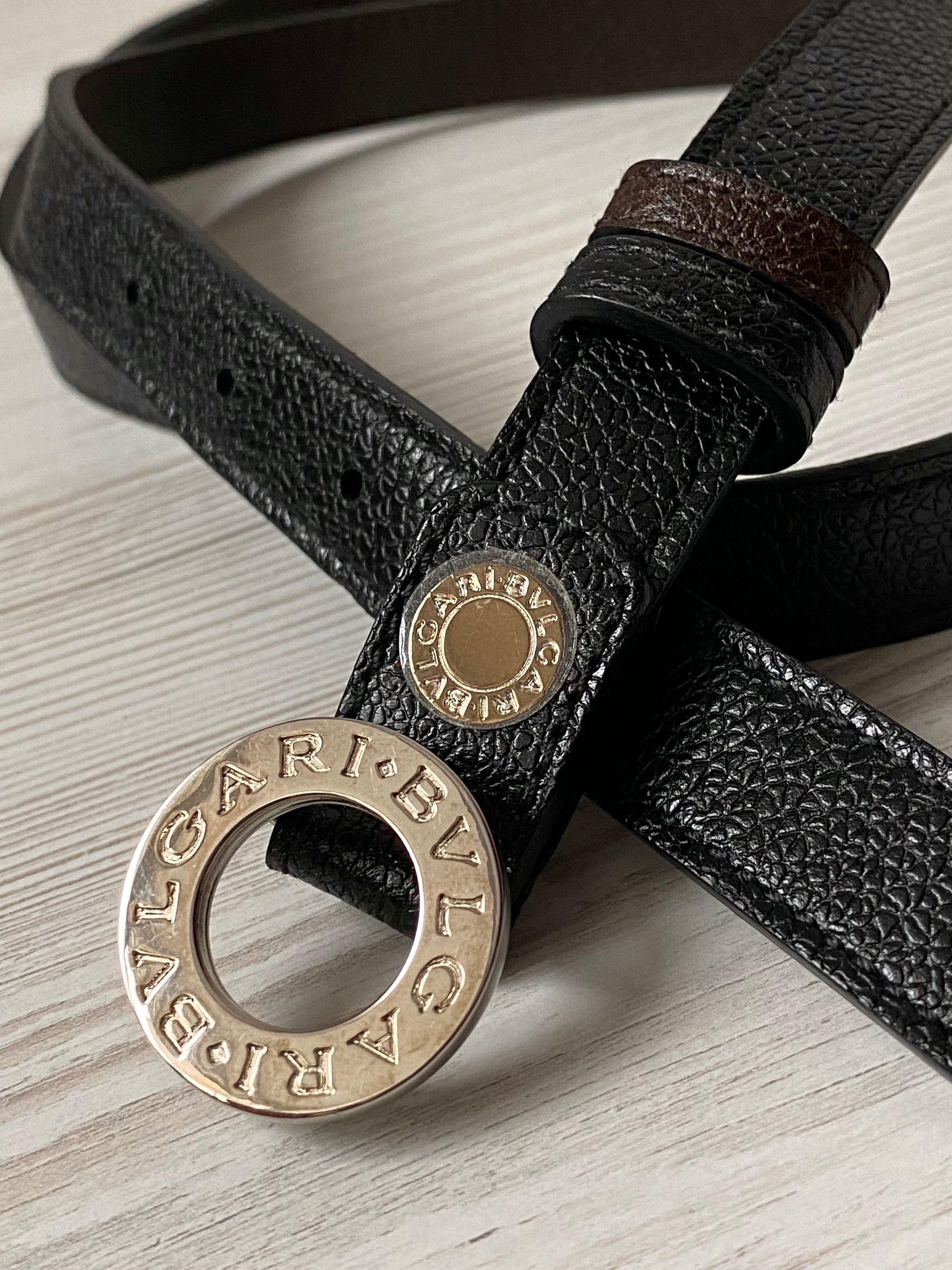 BVLGARI Reversible Belt Black Brown Color Genuine Leather  display picture 1