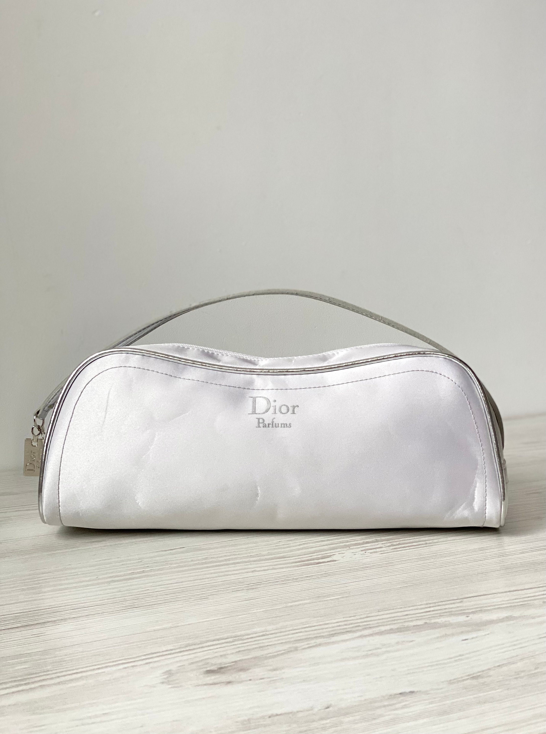 Toiletry Bag/christian DIOR Cosmetic Pouch/vintage/satin 