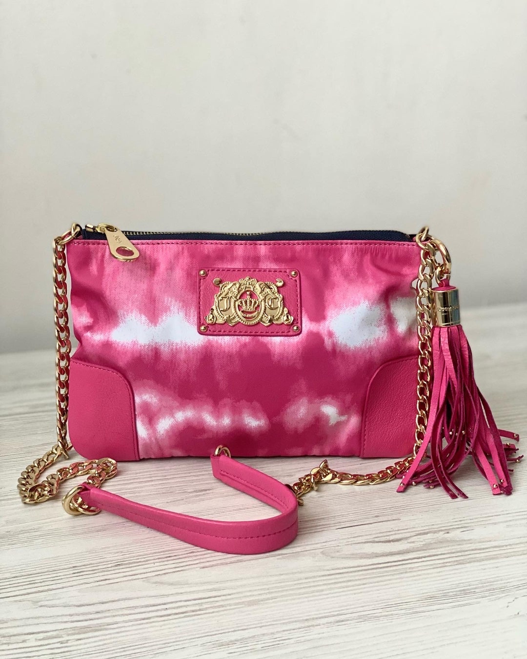 Juicy Couture Crossbody Bag Pink Color Shoulder Bag With Genuine