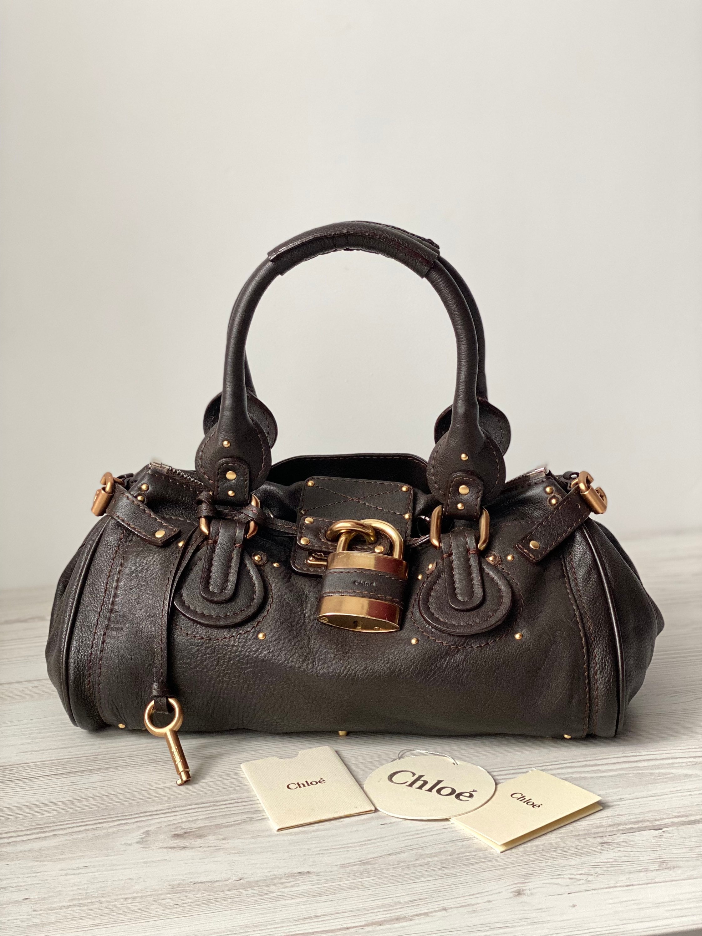 Chloe Paddington Hand Bag Vintage Genuine Leather 02-05-53 Chloe Paddington Hand Bag Vintage Genuine Leather 02-05-53