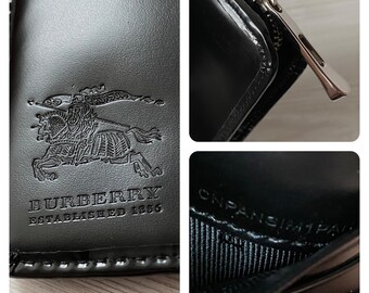 Burberry Nova Check Vintage Monogram Long Wallet Genuine Leather Canvas Beige Black Color Italy Luxury Number Cnpansim1pan Etsy