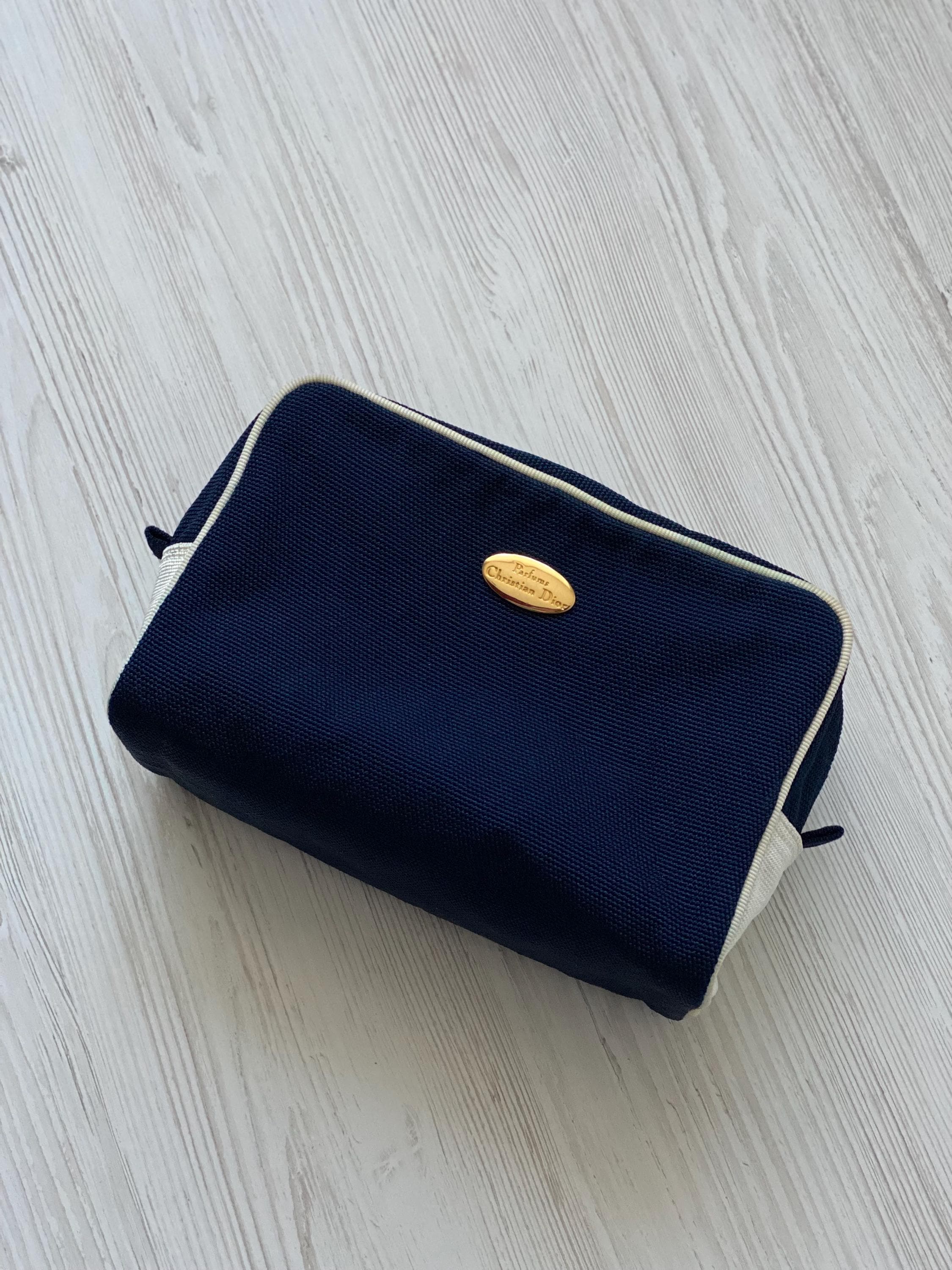 バッグ Christian Dior Trotter Makeup Pouch Navy Christian Dior Monogram Flight Trotter Cosmetic Pouch In Navy Blue