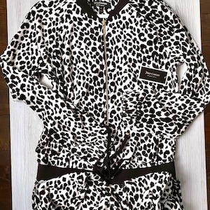 Juicy Couture Velour Leopard Jumpsuit Romper Medium M Woman Vintage Luxury New
