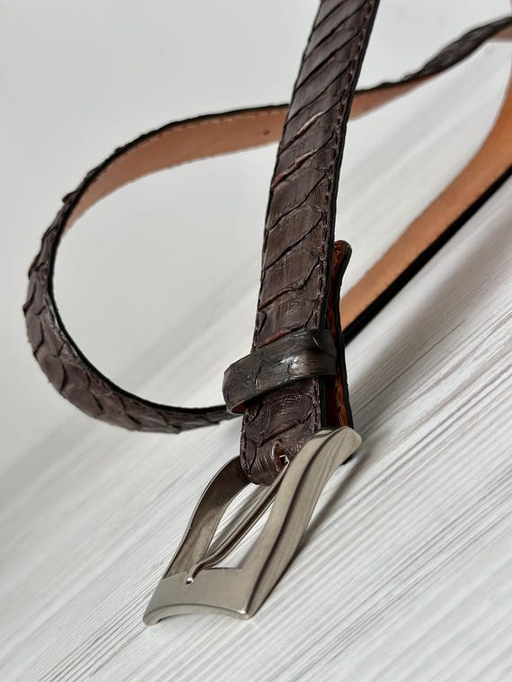 REPTILE ‘S HOUSE Python Belt with Buckle Genuine … - image 8