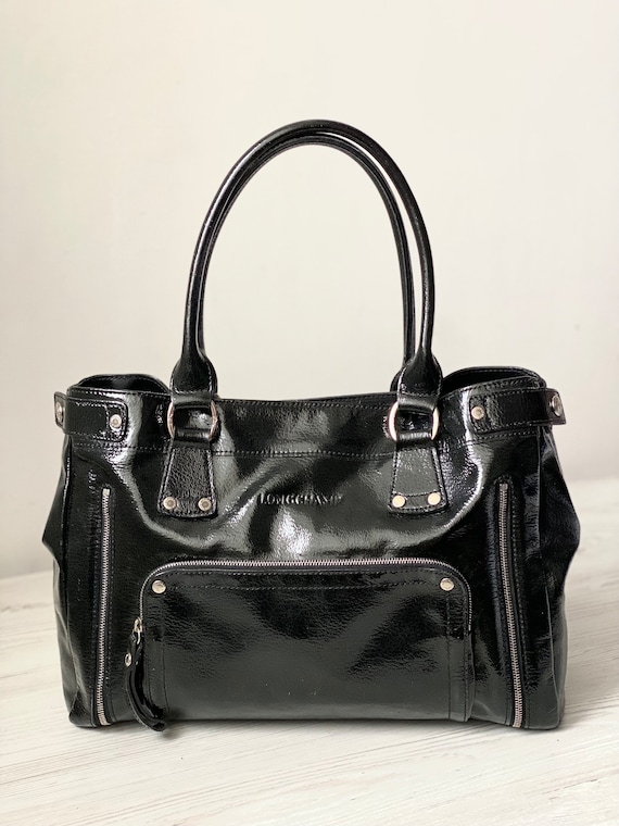 Longchamp Paris patent genuine leather Bag Tote l… - image 1