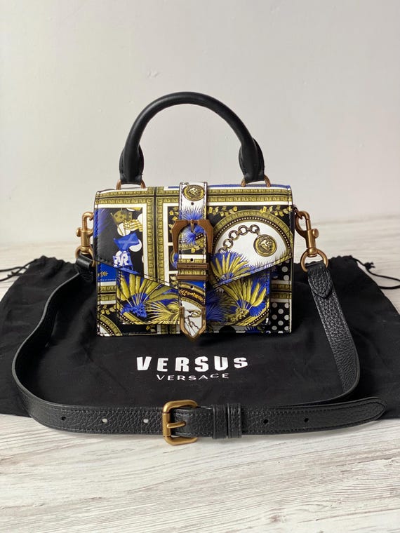 家具 GIANNI VERSACE Gianni Versace Black Leather Shoulder Bag – Vilma's Vault