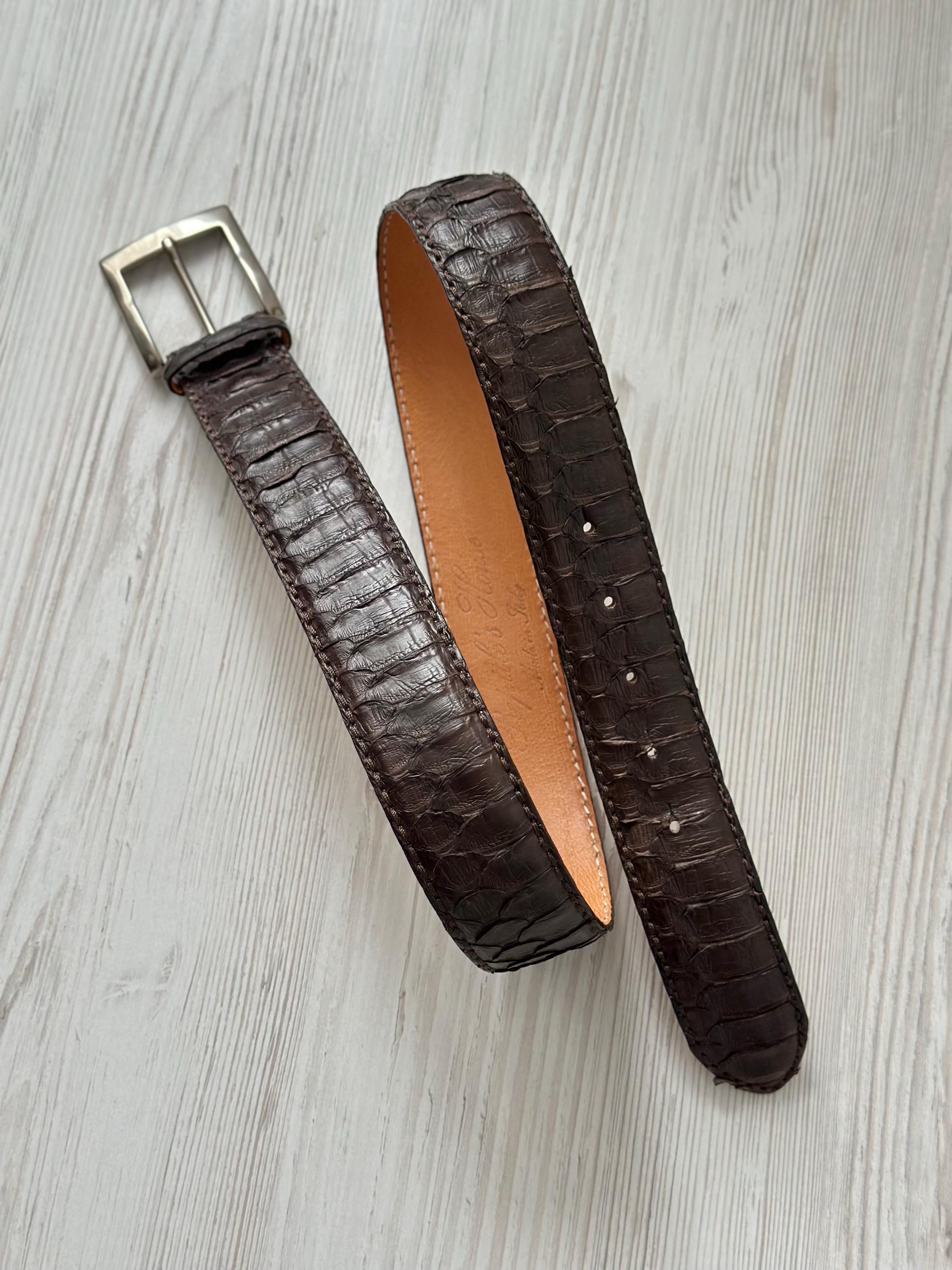 Reptile’s House Genuine Python Leather Snakeskin Belt Union Jack Crown Buckle REPTILE  main image 4