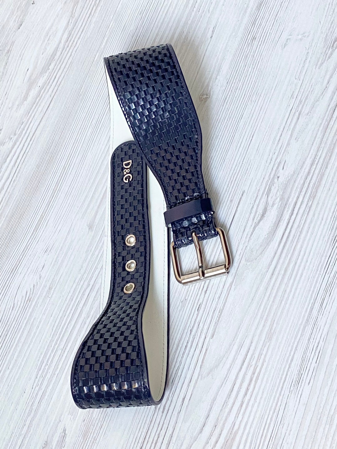 DOLCE & GABBANA Belt Genuine Leather Made in Italy DG Dark  display picture 1