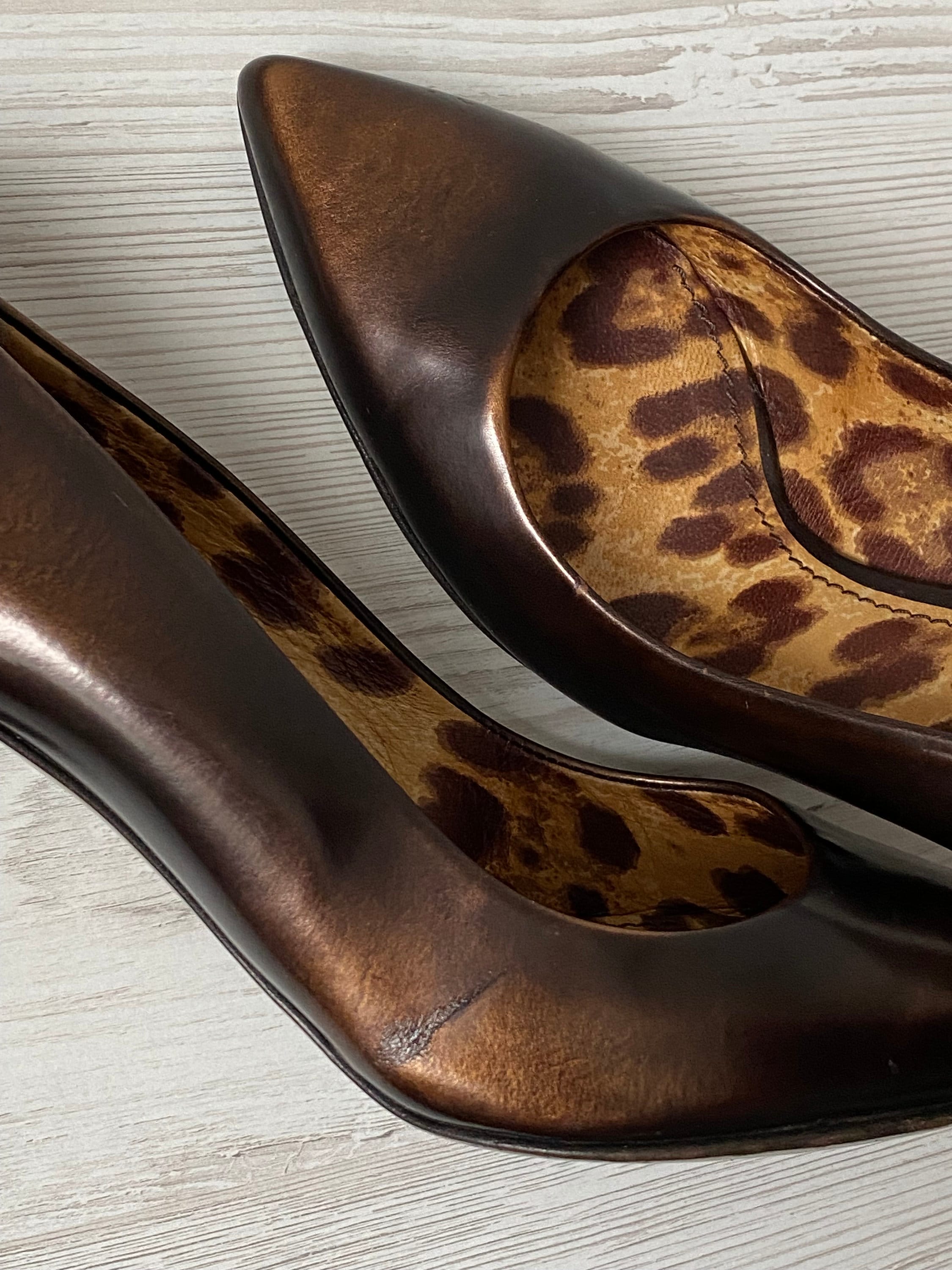 Dolce & Gabbana Heels 9463 Brown Genuine Leather Platform Sandals