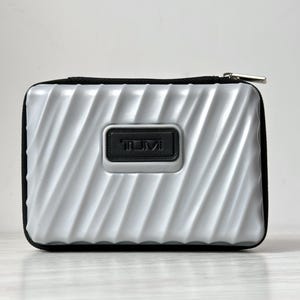 TUMI für Delta Travel Hartschale Kunststoff Box Kosmetik Beauty Organizer Luxus Grau Farbe Vintage Neu