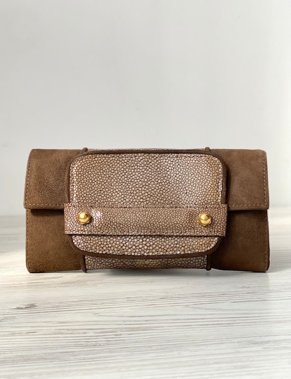 Buy Givenchy Vintage Small Clutch Brown Suede Leather Pouch 