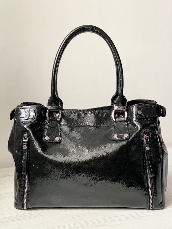 Longchamp Paris patent genuine leather Bag Tote l… - image 3