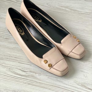 TOD’S flats ballet genuine leather woman shoes size 39 Italy Beige color Luxury