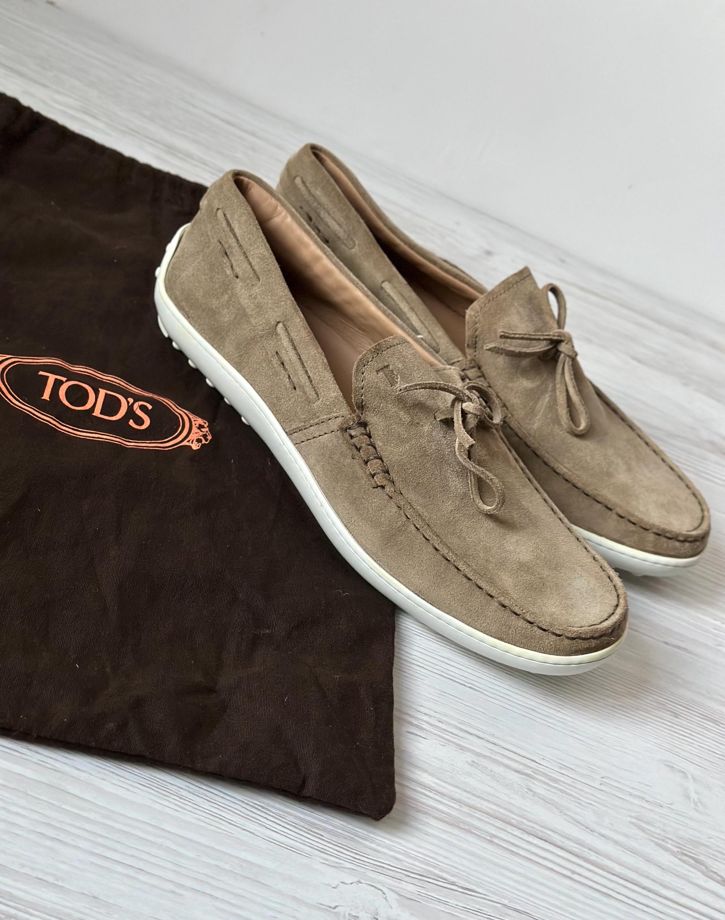 Tod\'s Men\'s 6.5 Gray Laccetto Occh Suede‎ Driver Slipon Shoes. Designer. Stylish Tod main image 2