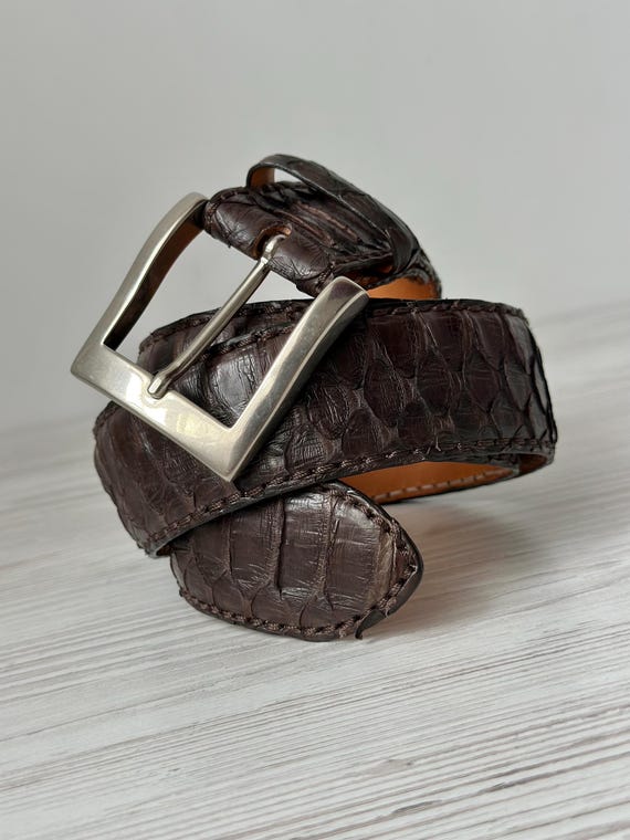 REPTILE ‘S HOUSE Python Belt with Buckle Genuine … - image 1