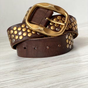 小物 00s Dolce&Gabbana studs leather belt y2k Dolce&Gabbana Men 00S Vintage Studs Leather Belt Y2K Luxury