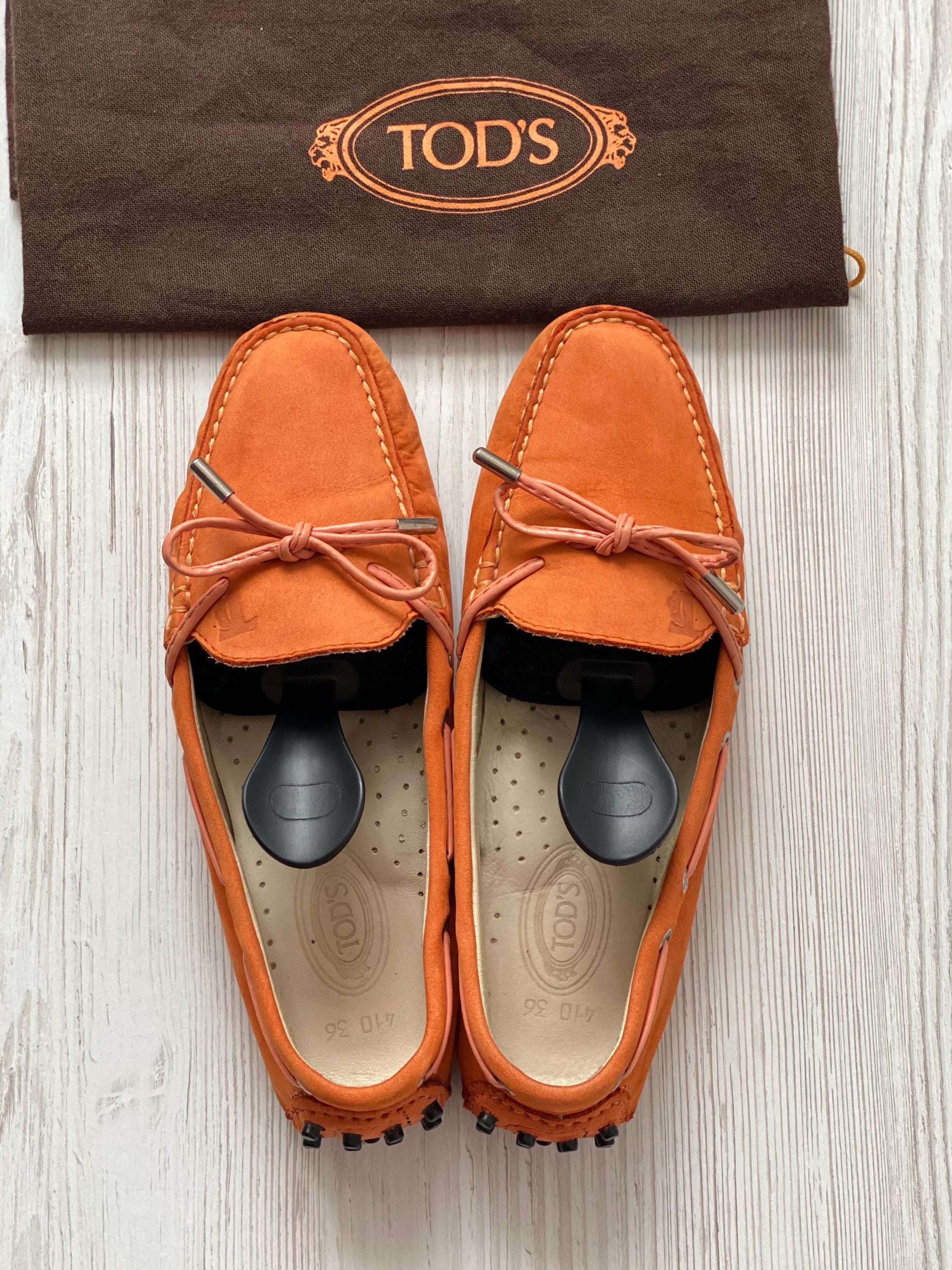 Mens Tod\'s Loafers Leather Size 7.5 Orange Tod main image 3