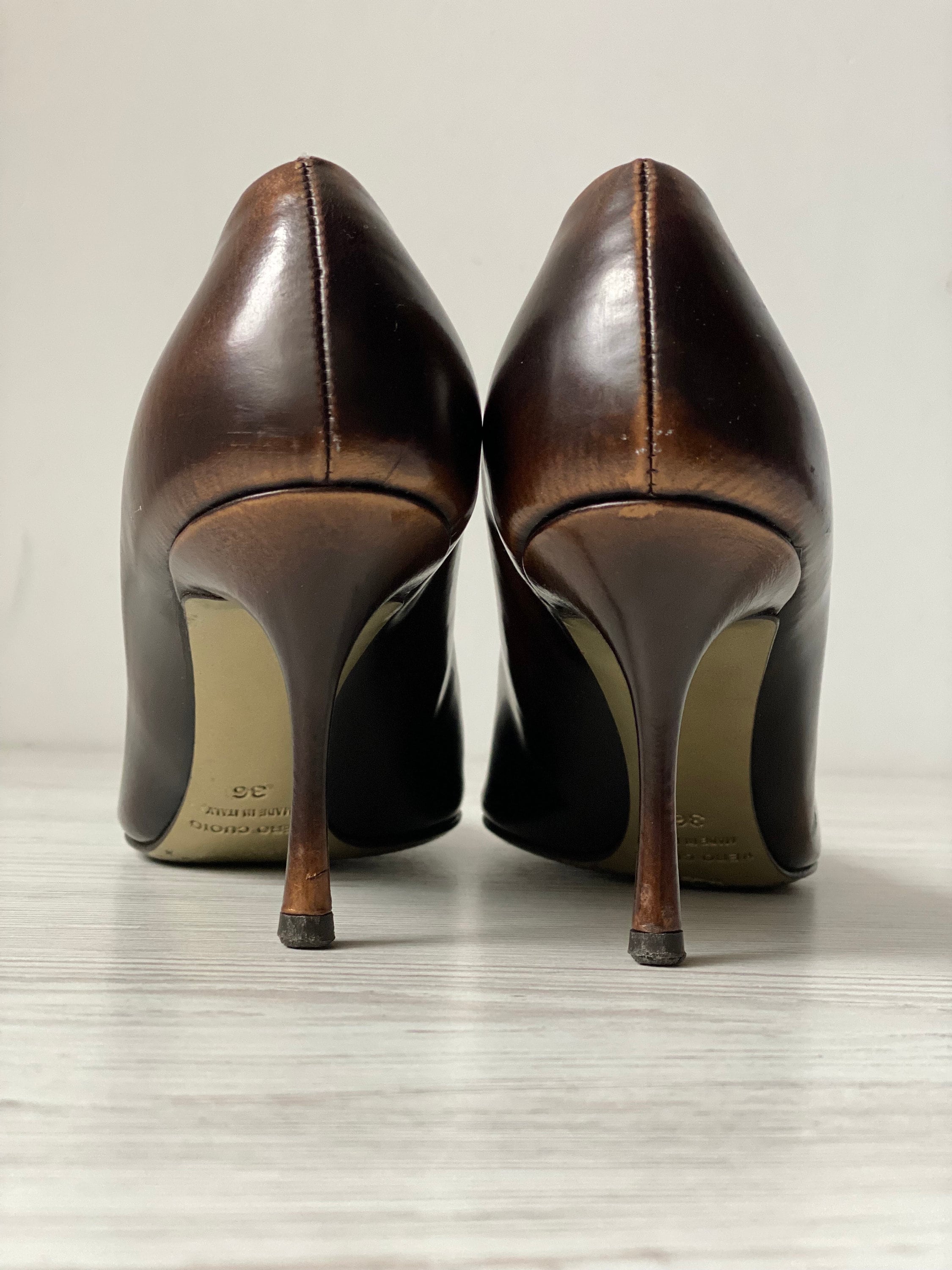 Dolce & Gabbana Heels 9463 Brown Genuine Leather Platform Sandals