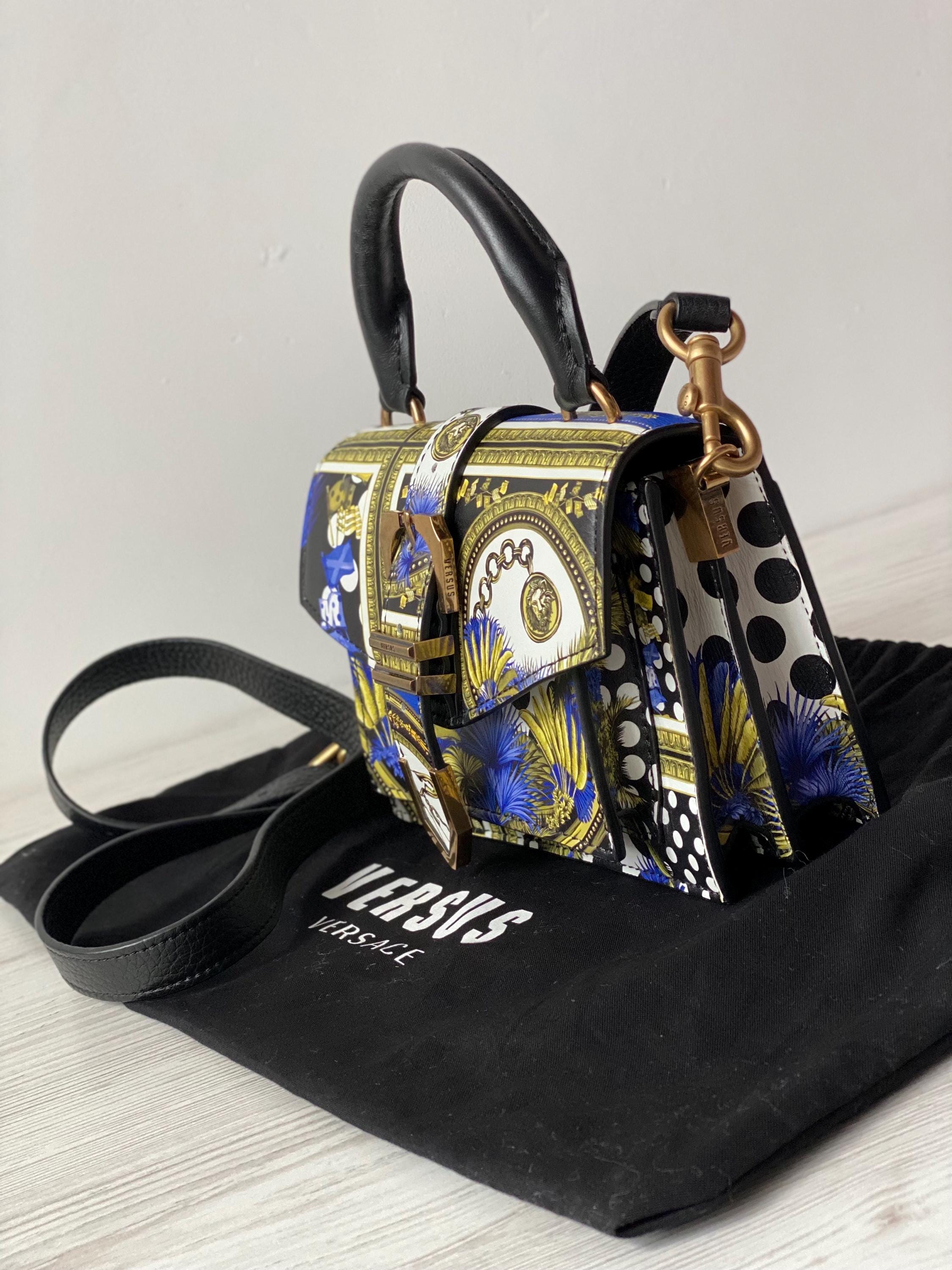 Gianni Versace Versus Heritage Border Print Iconic Buckle Satchel