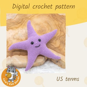 Zeester Zuzu-haakpatroon, haakpatroon zeester pluche, haakpatroon zeester speelgoed, amigurumi-zeesterpatroon