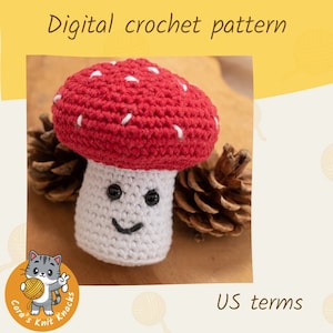 Mushroom Poppy crochet pattern, mushroom amigurumi pattern